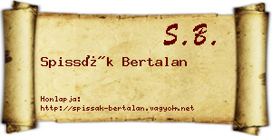 Spissák Bertalan névjegykártya