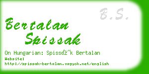 bertalan spissak business card